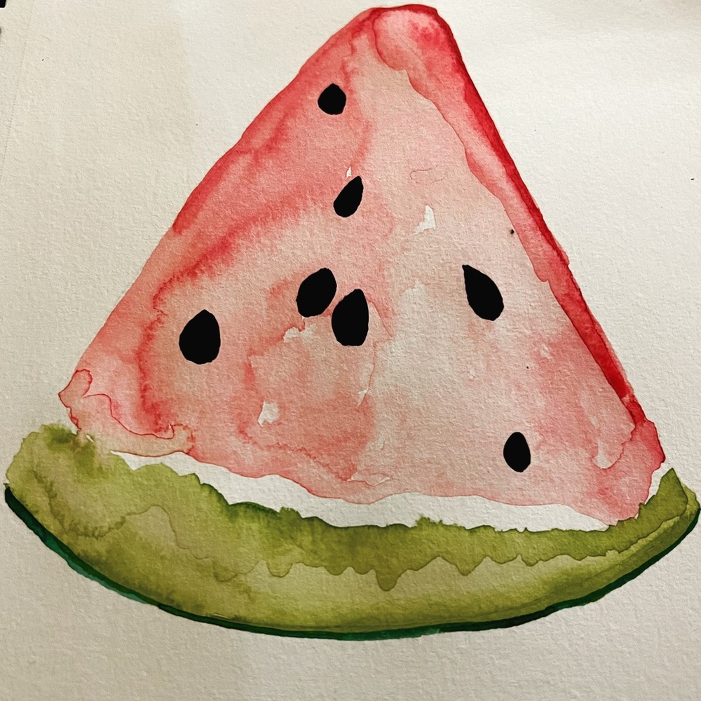 Hand painted watercolour watermelon